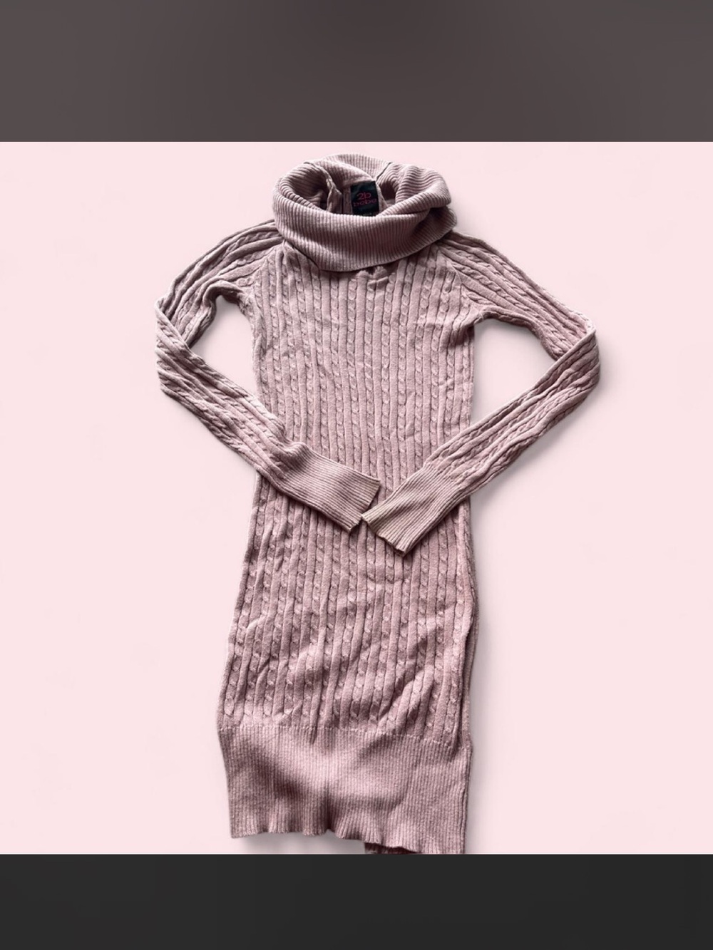 Bebe Turtleneck Cable Knit Sweater Dress